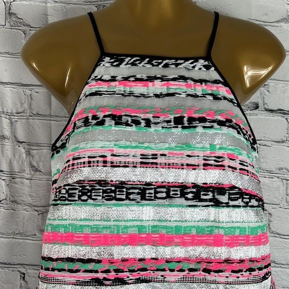 NEW Milly crop top halter top stripes multicolored size small - Picture 5 of 14